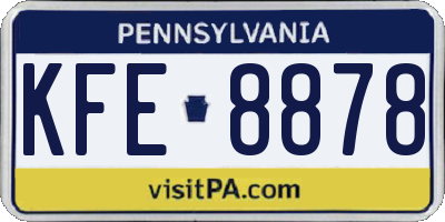 PA license plate KFE8878