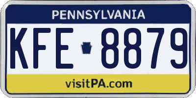 PA license plate KFE8879