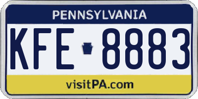 PA license plate KFE8883