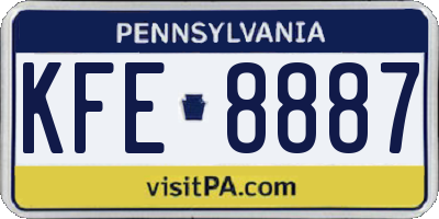PA license plate KFE8887