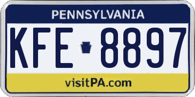 PA license plate KFE8897