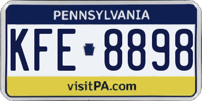 PA license plate KFE8898