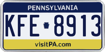 PA license plate KFE8913