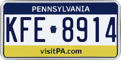 PA license plate KFE8914
