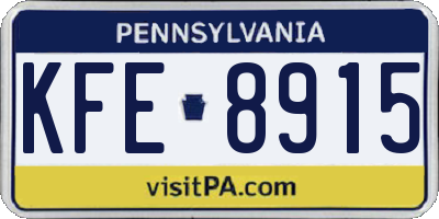 PA license plate KFE8915