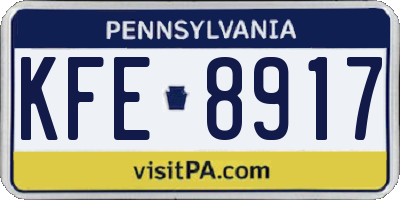 PA license plate KFE8917