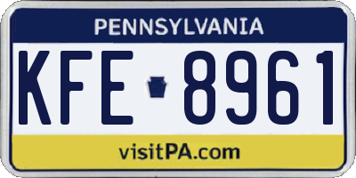 PA license plate KFE8961