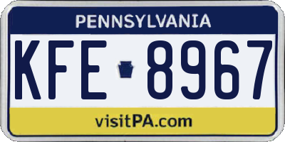 PA license plate KFE8967