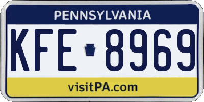 PA license plate KFE8969