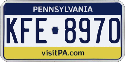 PA license plate KFE8970
