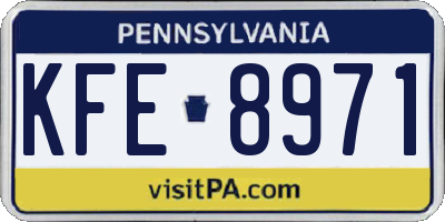 PA license plate KFE8971