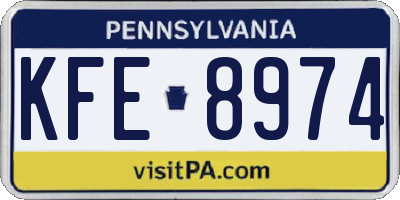 PA license plate KFE8974