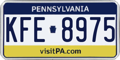 PA license plate KFE8975