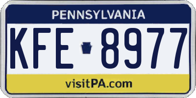 PA license plate KFE8977