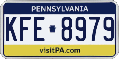 PA license plate KFE8979