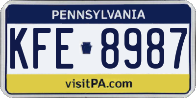 PA license plate KFE8987