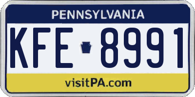 PA license plate KFE8991