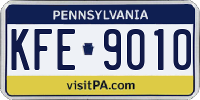 PA license plate KFE9010