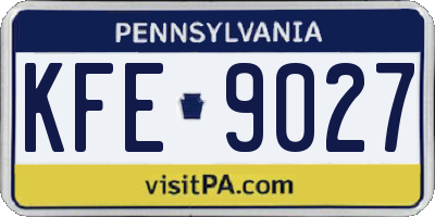 PA license plate KFE9027