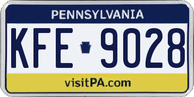 PA license plate KFE9028
