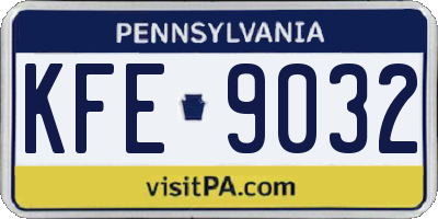 PA license plate KFE9032