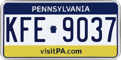 PA license plate KFE9037