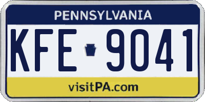 PA license plate KFE9041
