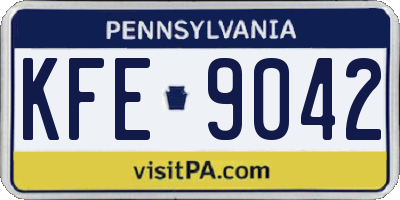 PA license plate KFE9042