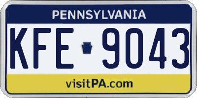 PA license plate KFE9043