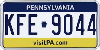 PA license plate KFE9044