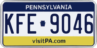 PA license plate KFE9046