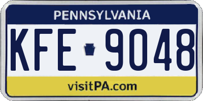 PA license plate KFE9048