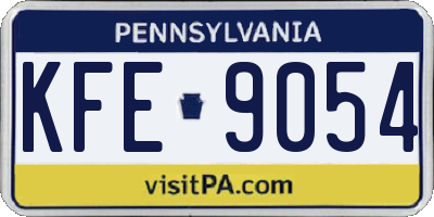 PA license plate KFE9054
