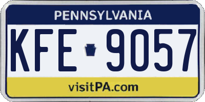 PA license plate KFE9057