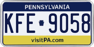 PA license plate KFE9058