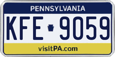 PA license plate KFE9059