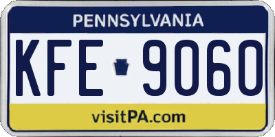 PA license plate KFE9060