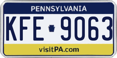 PA license plate KFE9063