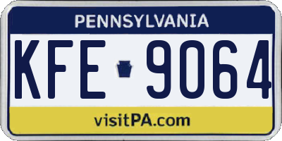 PA license plate KFE9064