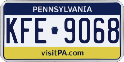 PA license plate KFE9068