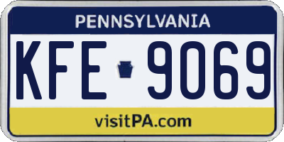 PA license plate KFE9069