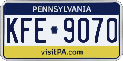 PA license plate KFE9070