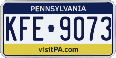 PA license plate KFE9073