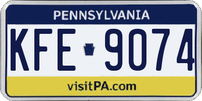 PA license plate KFE9074