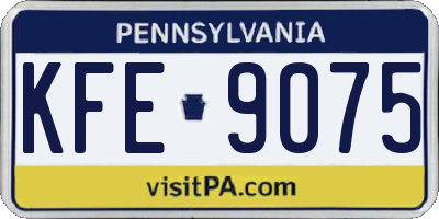 PA license plate KFE9075