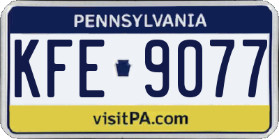 PA license plate KFE9077