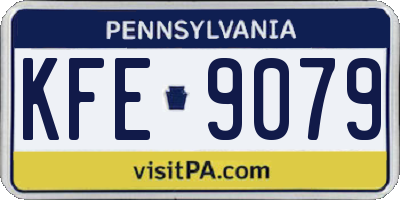PA license plate KFE9079