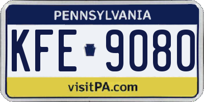 PA license plate KFE9080