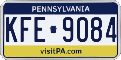 PA license plate KFE9084