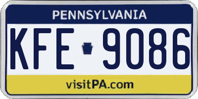 PA license plate KFE9086